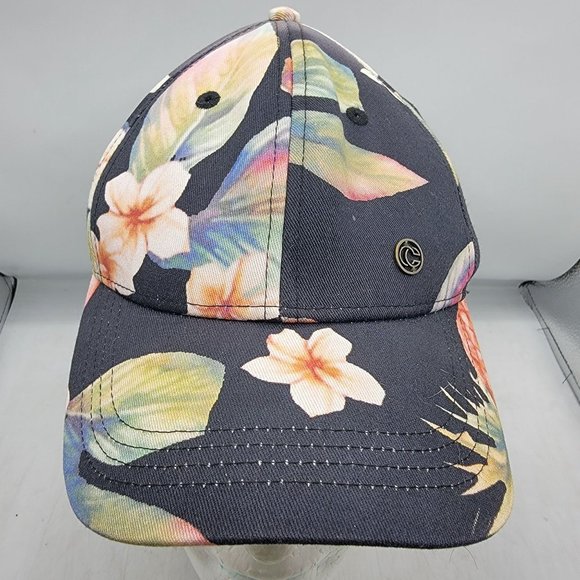 Chaos Floral Tat Cap Black Adjustable Outdoors Aloha Hawaiian Casual - Picture 1 of 9